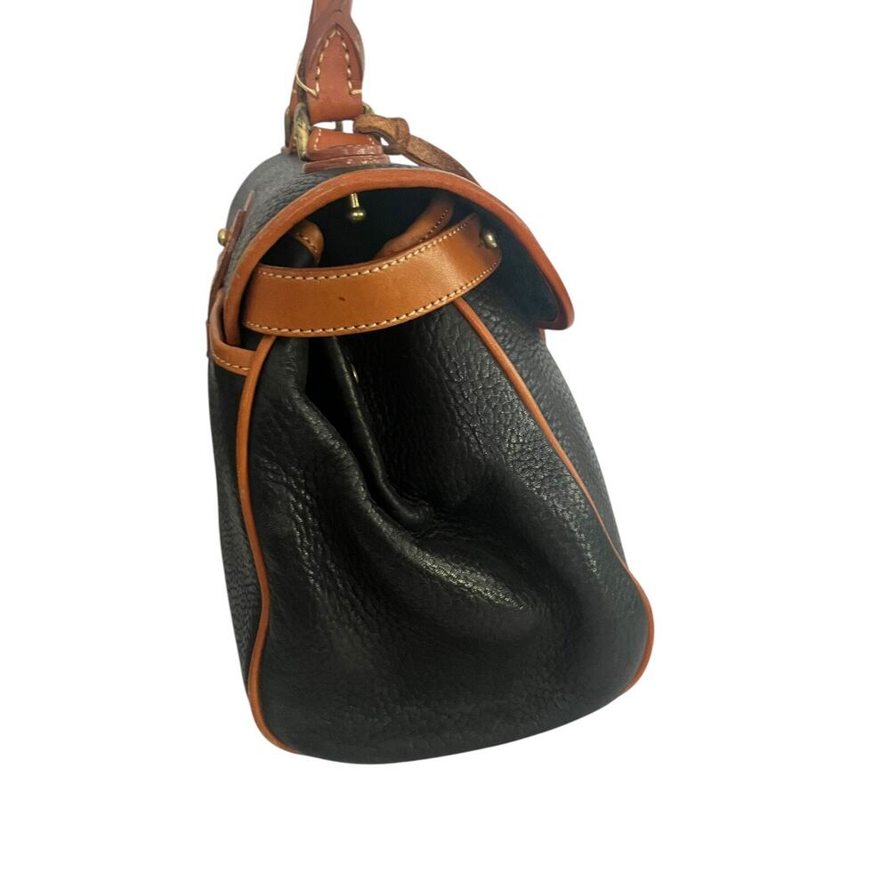 Vintage Dooney & Bourke Medium Essex Carrier Black Satchel Tote Doctor Bag - Picture 6 of 16